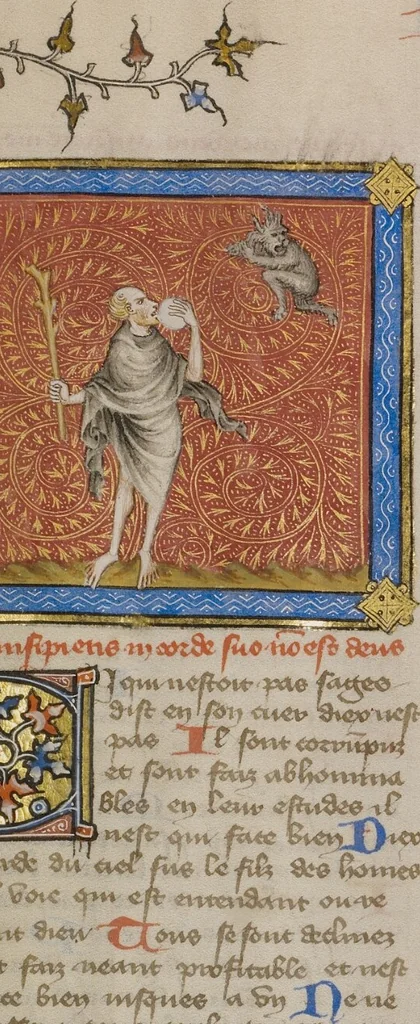 An illustration from Bible Historiale, vol. 1, 1360, leaf 46