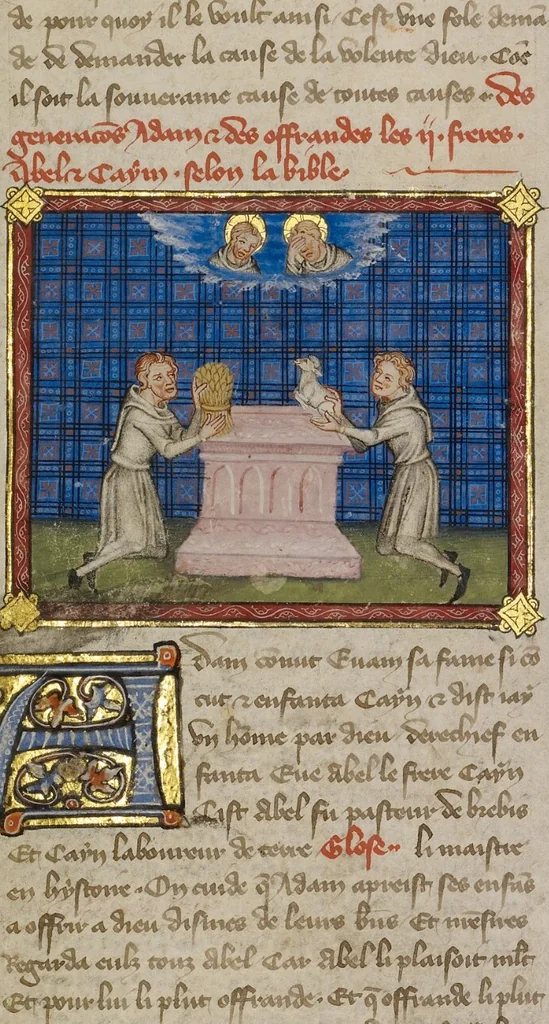 An illustration from Bible Historiale, vol. 1, 1360, leaf 6