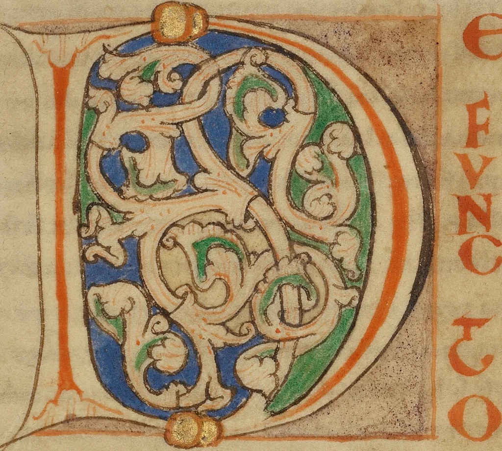 An illustration from De Vita et Conversatione Anselmi Cantuariensis, 1140, leaf 1
