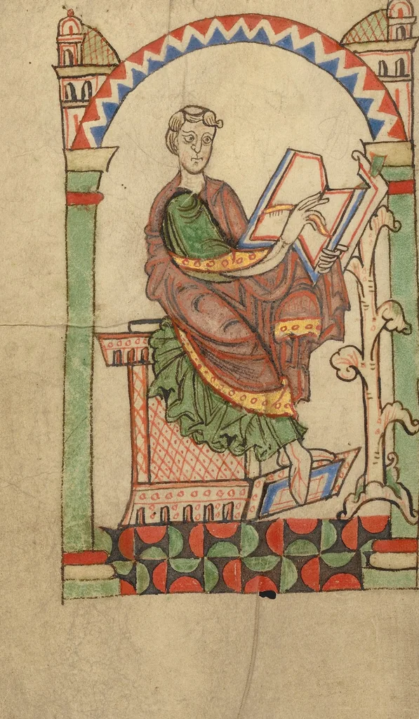 An illustration from De Vita et Conversatione Anselmi Cantuariensis, 1140, leaf 4