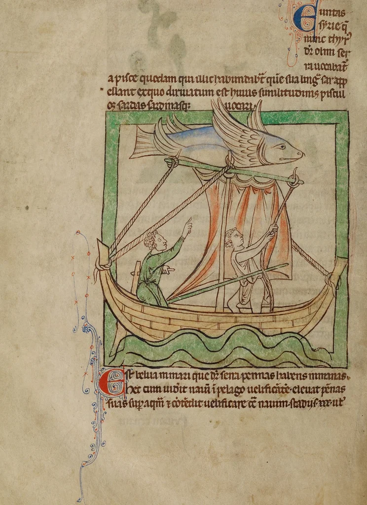 An illustration from Northumberland Bestiary, 1250, leaf 16