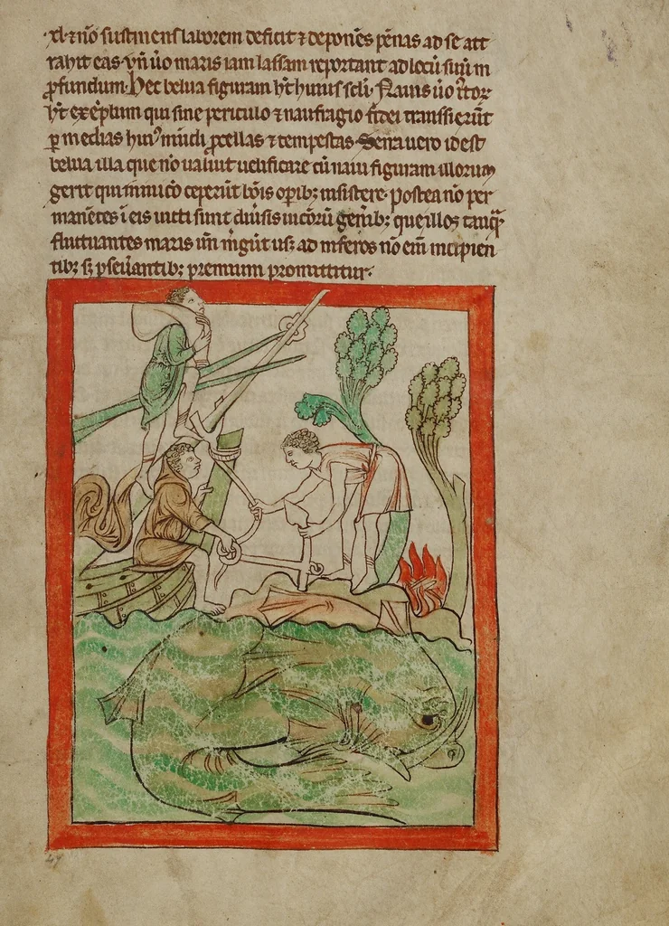 An illustration from Northumberland Bestiary, 1250, leaf 39
