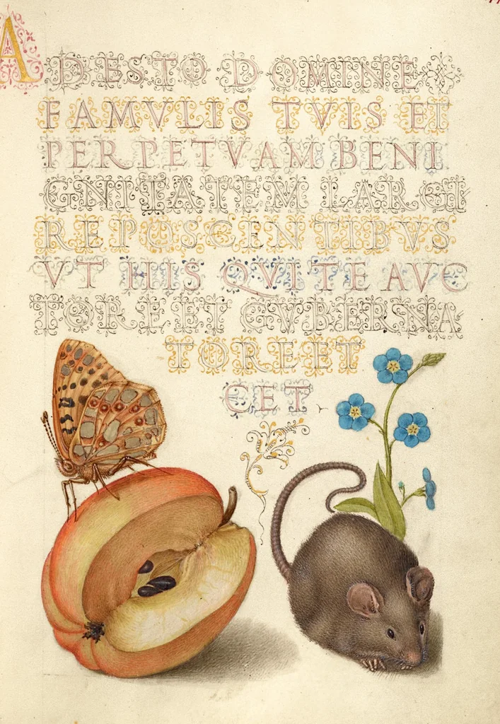 An illustration from Mira calligraphiae monumenta, 1561, leaf 148