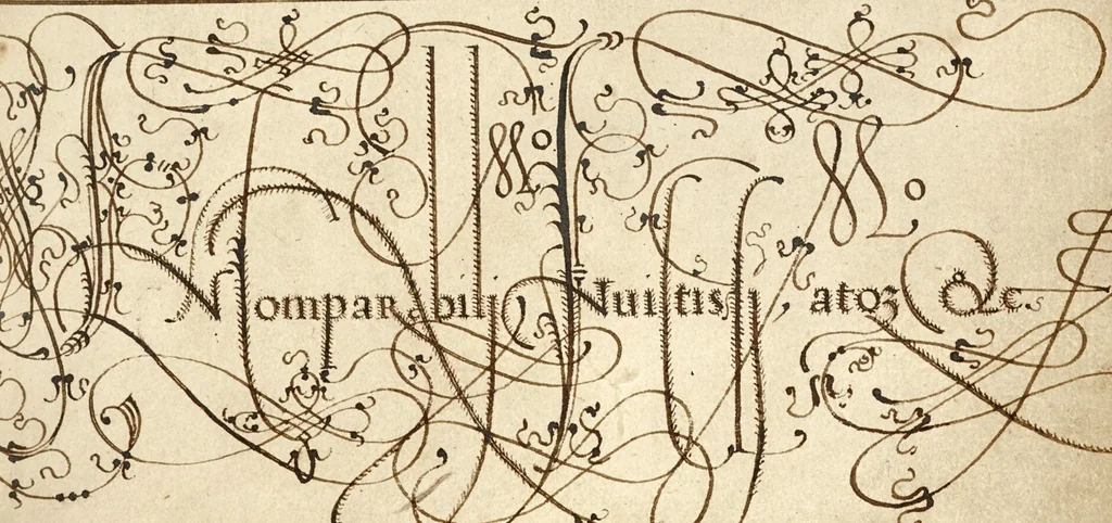 An illustration from Mira calligraphiae monumenta, 1561, leaf 46