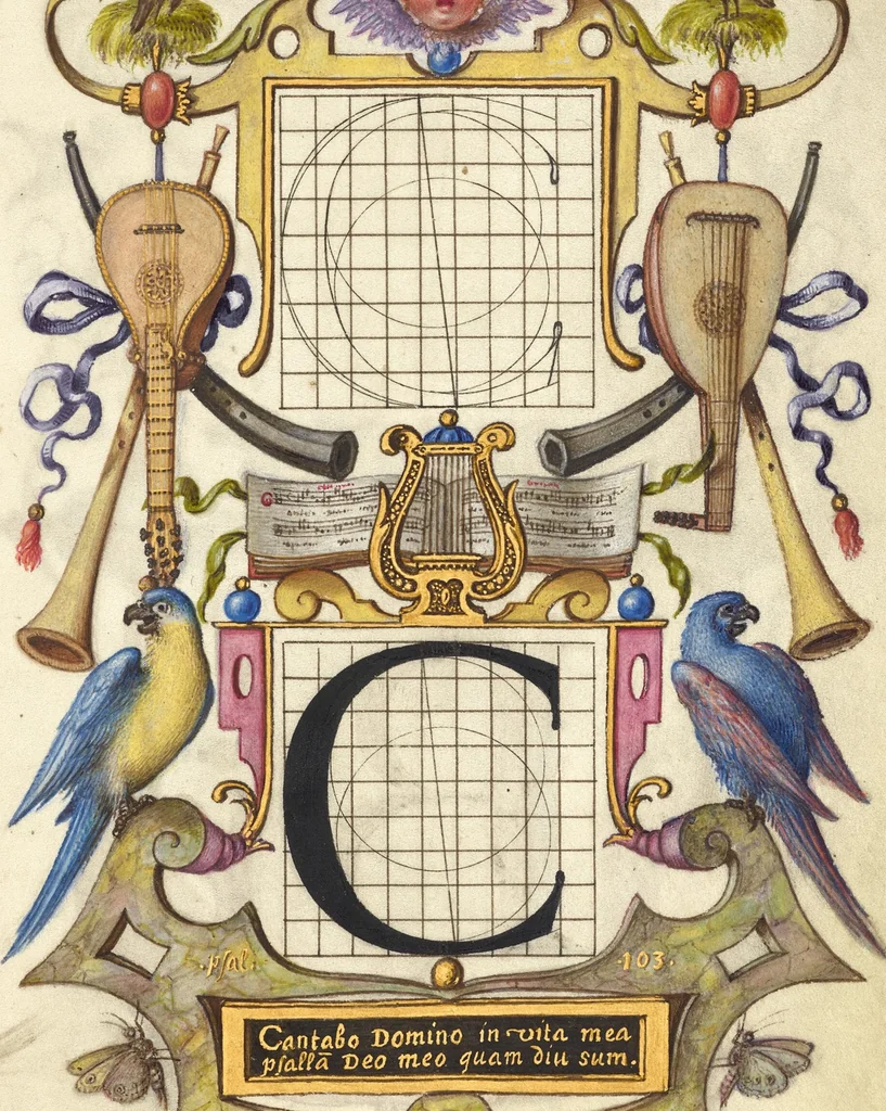 An illustration from Mira calligraphiae monumenta, 1561, leaf 63