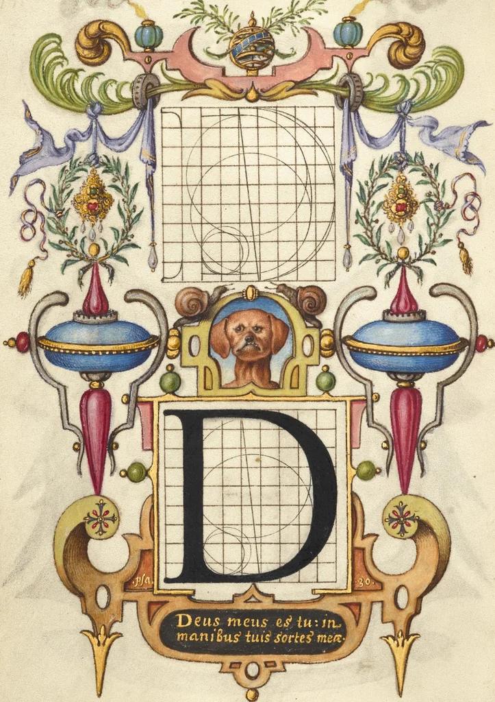 An illustration from Mira calligraphiae monumenta, 1561, leaf 64
