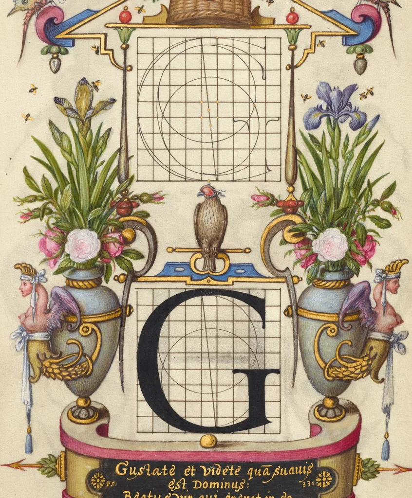 An illustration from Mira calligraphiae monumenta, 1561, leaf 67