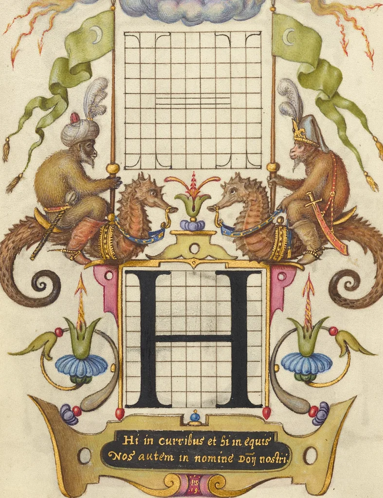 An illustration from Mira calligraphiae monumenta, 1561, leaf 68