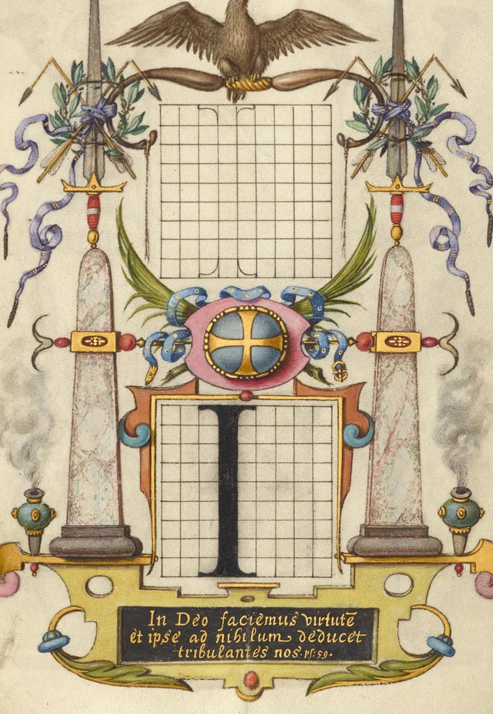 An illustration from Mira calligraphiae monumenta, 1561, leaf 69