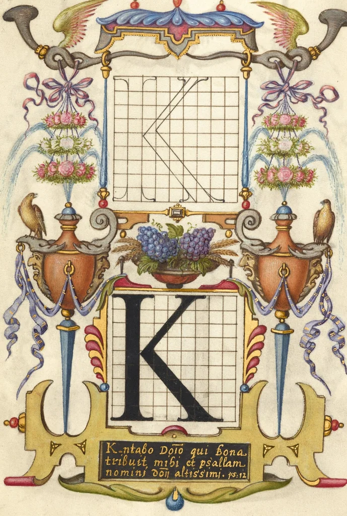 An illustration from Mira calligraphiae monumenta, 1561, leaf 70