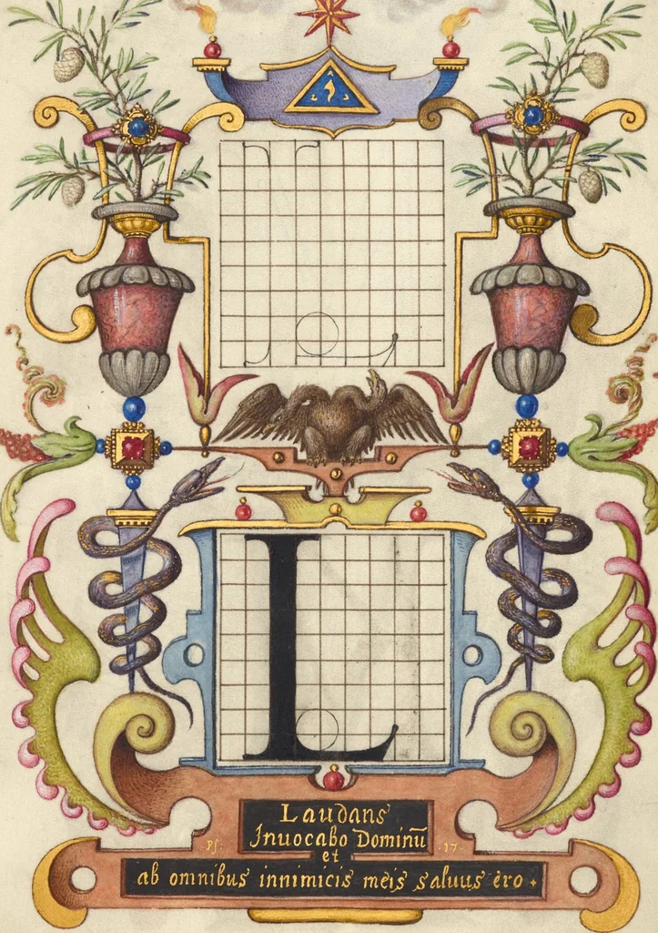 An illustration from Mira calligraphiae monumenta, 1561, leaf 71