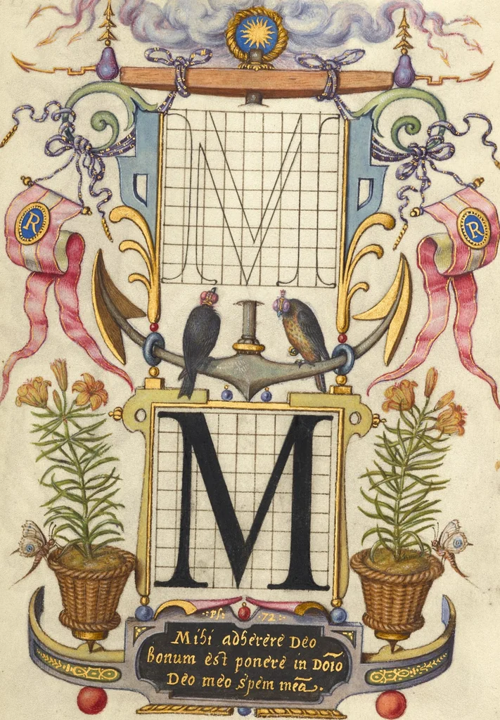 An illustration from Mira calligraphiae monumenta, 1561, leaf 72