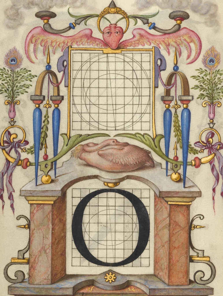 An illustration from Mira calligraphiae monumenta, 1561, leaf 74