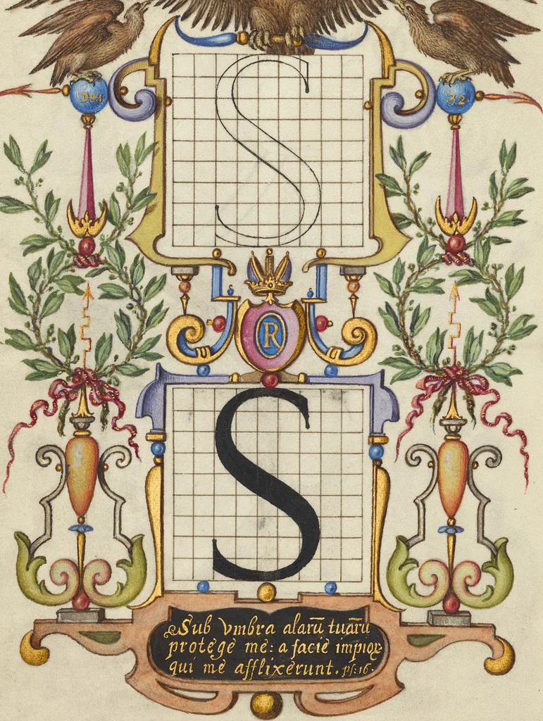 An illustration from Mira calligraphiae monumenta, 1561, leaf 78