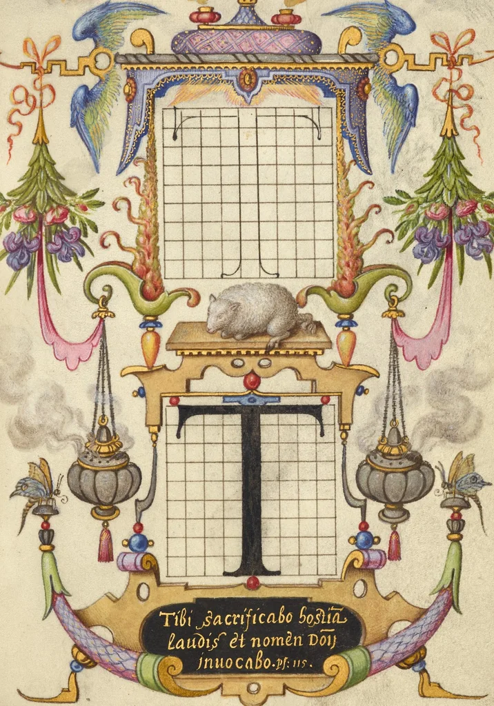 An illustration from Mira calligraphiae monumenta, 1561, leaf 79