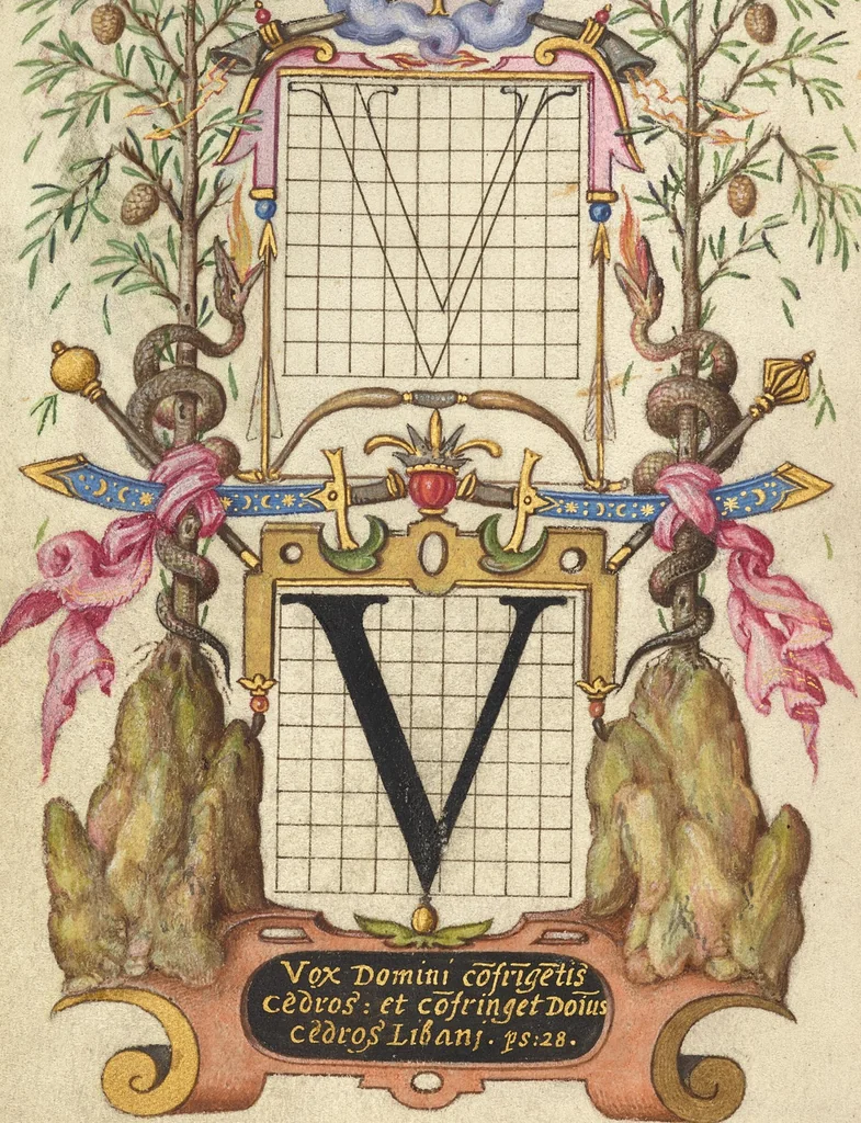 An illustration from Mira calligraphiae monumenta, 1561, leaf 80