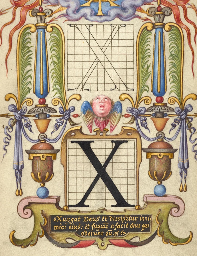 An illustration from Mira calligraphiae monumenta, 1561, leaf 81