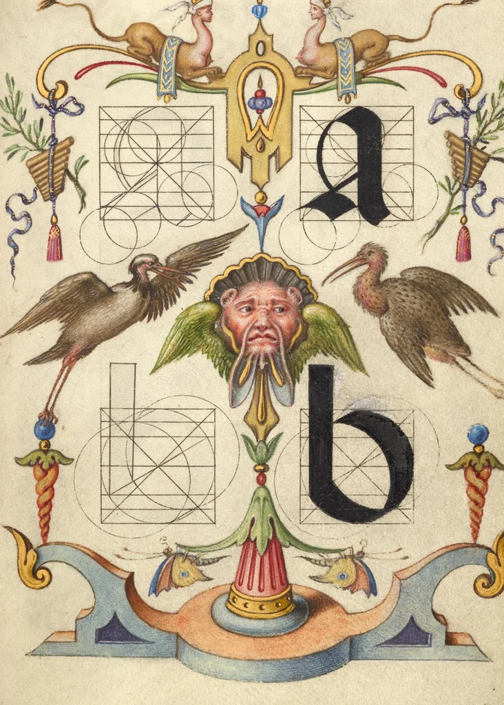 An illustration from Mira calligraphiae monumenta, 1561, leaf 85