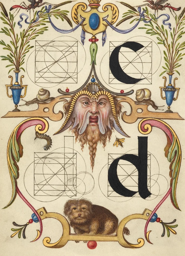 An illustration from Mira calligraphiae monumenta, 1561, leaf 86