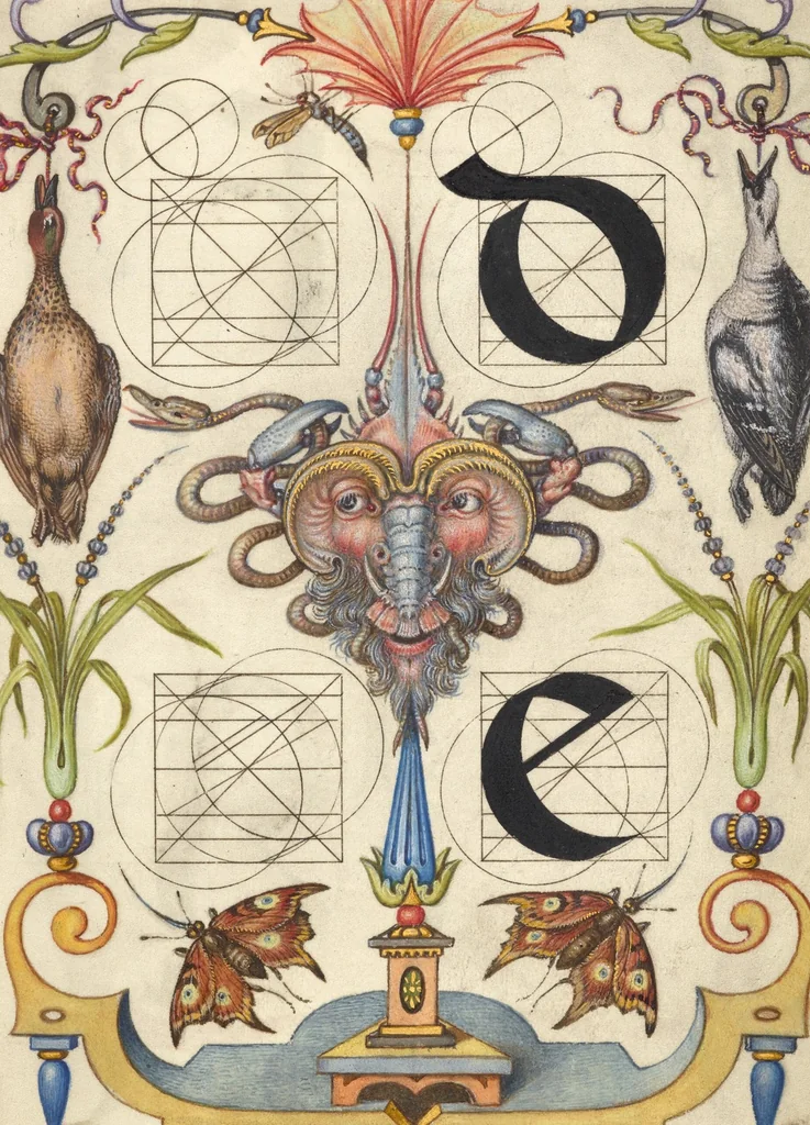 An illustration from Mira calligraphiae monumenta, 1561, leaf 87