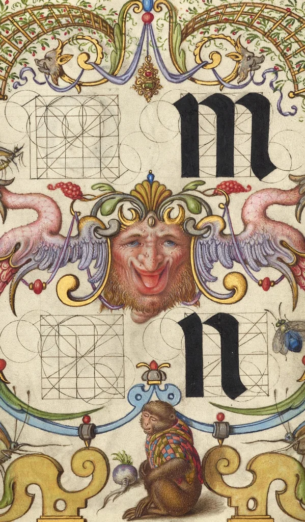 An illustration from Mira calligraphiae monumenta, 1561, leaf 91