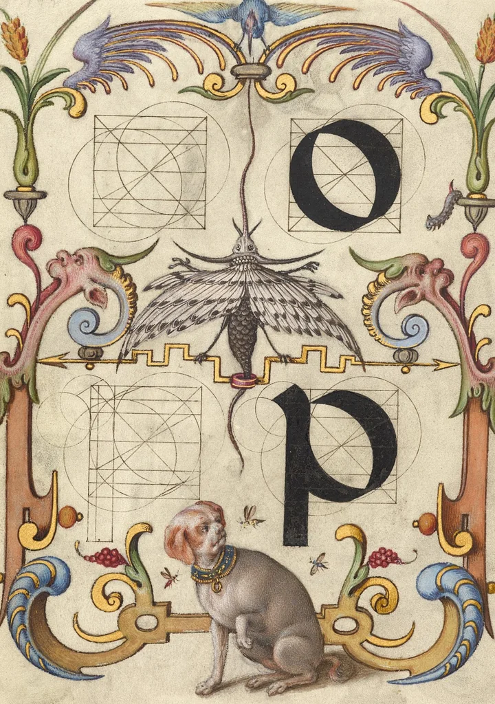 An illustration from Mira calligraphiae monumenta, 1561, leaf 92