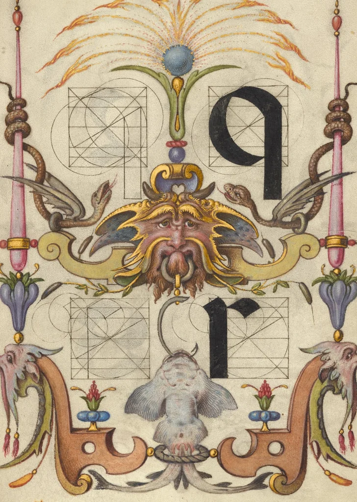 An illustration from Mira calligraphiae monumenta, 1561, leaf 93