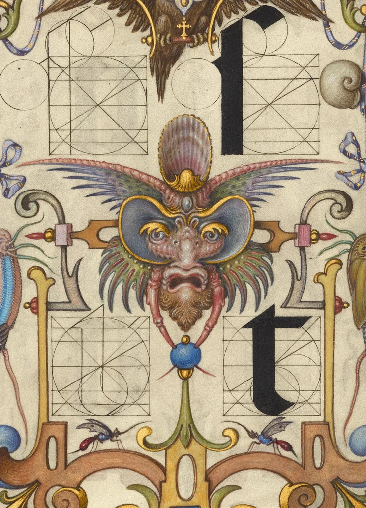 An illustration from Mira calligraphiae monumenta, 1561, leaf 95