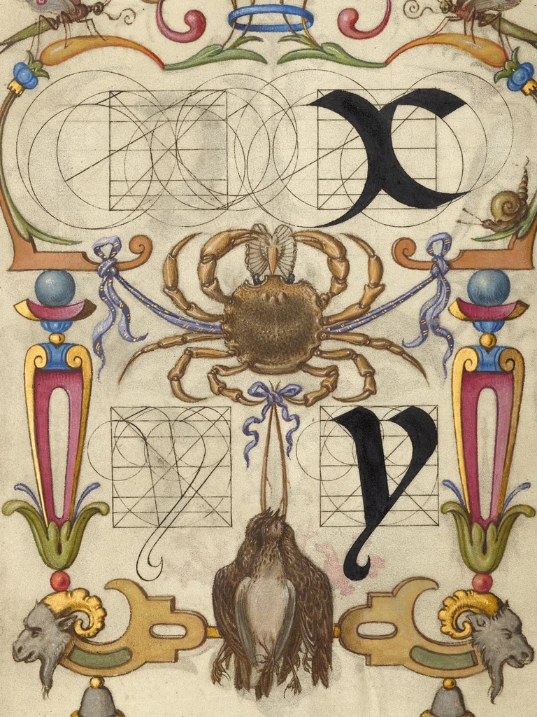 An illustration from Mira calligraphiae monumenta, 1561, leaf 97