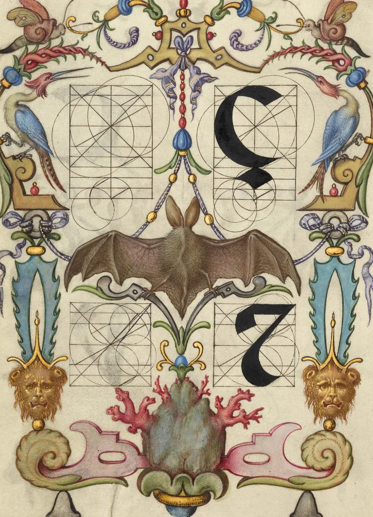 An illustration from Mira calligraphiae monumenta, 1561, leaf 98