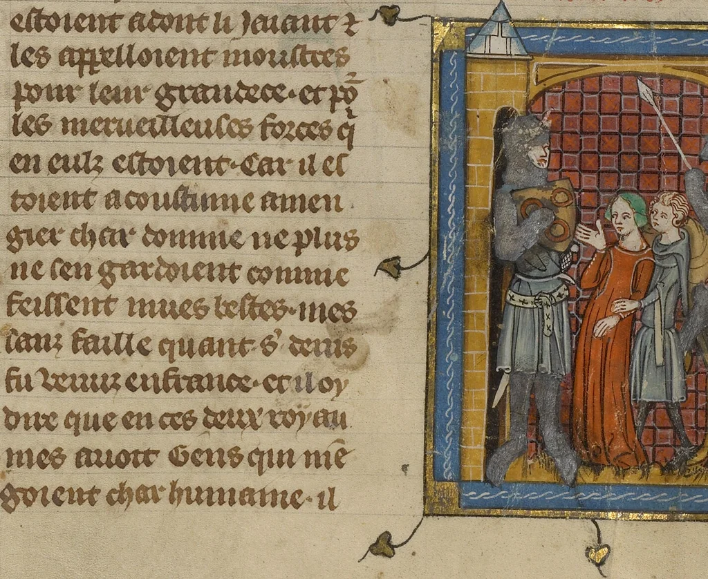 An illustration from Roman du Bon Chevalier Tristan, Fils au Bon Roy Meliadus de Leonois, 1320, leaf 31