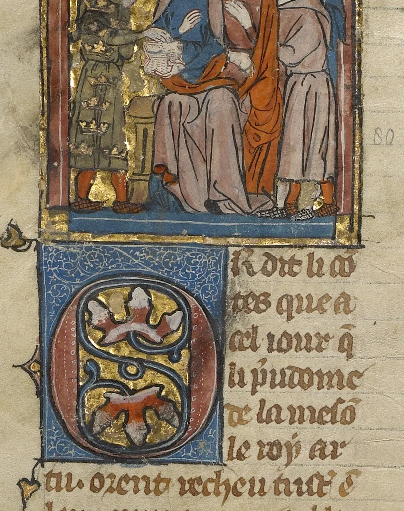 An illustration from Roman du Bon Chevalier Tristan, Fils au Bon Roy Meliadus de Leonois, 1320, leaf 78