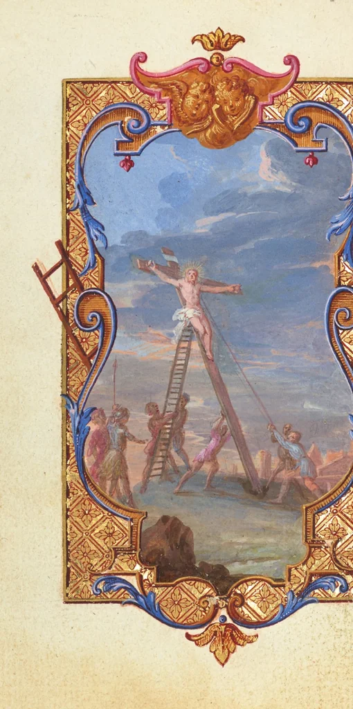 An illustration from Prières de la Messe, 1720, leaf 6