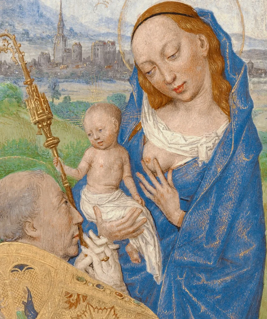 An illustration from Miniature from a Prayer Book or a Book of Hours, 1475, leaf 1