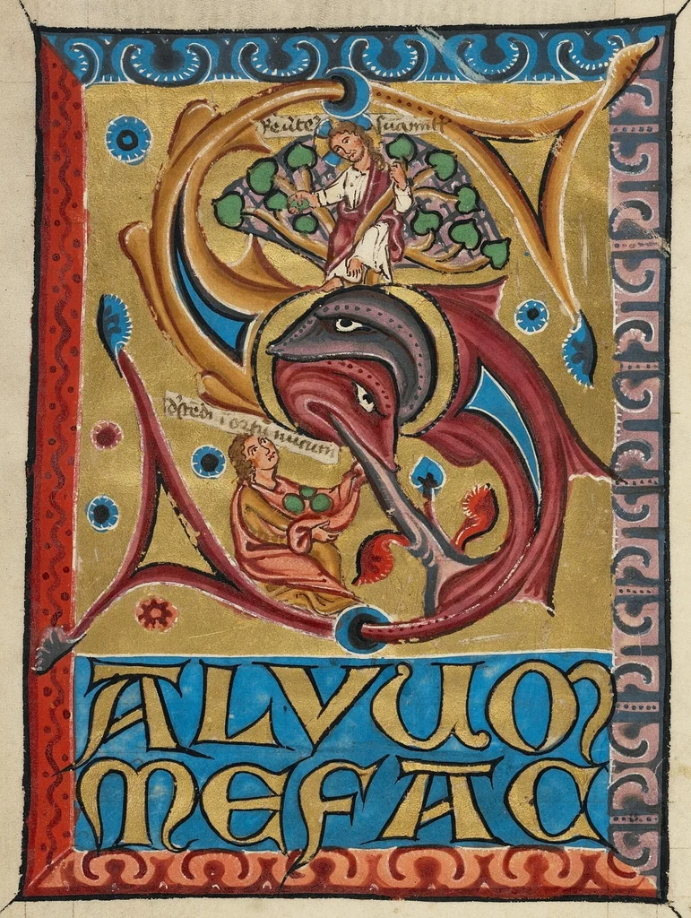 An illustration from Psalter, 1250, leaf 10