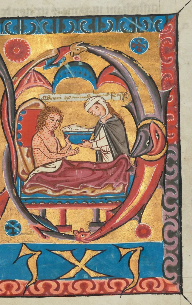An illustration from Psalter, 1250, leaf 9