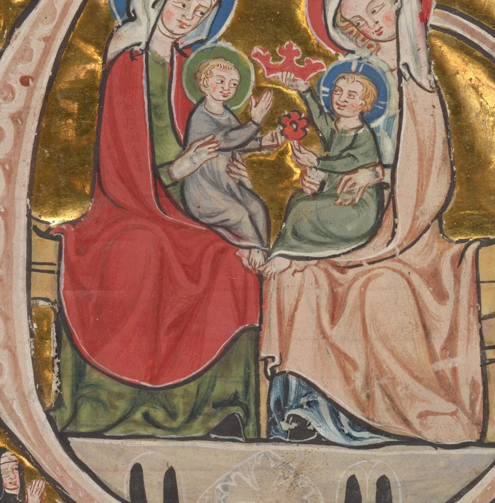 An illustration from Historiated Initial from a Gradual, 1300, leaf 1