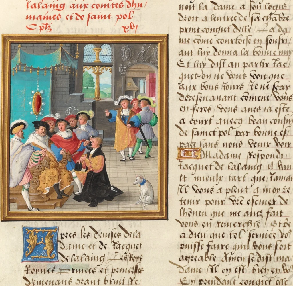 An illustration from Livre des faits de Jacques de Lalaing, 1530, leaf 6