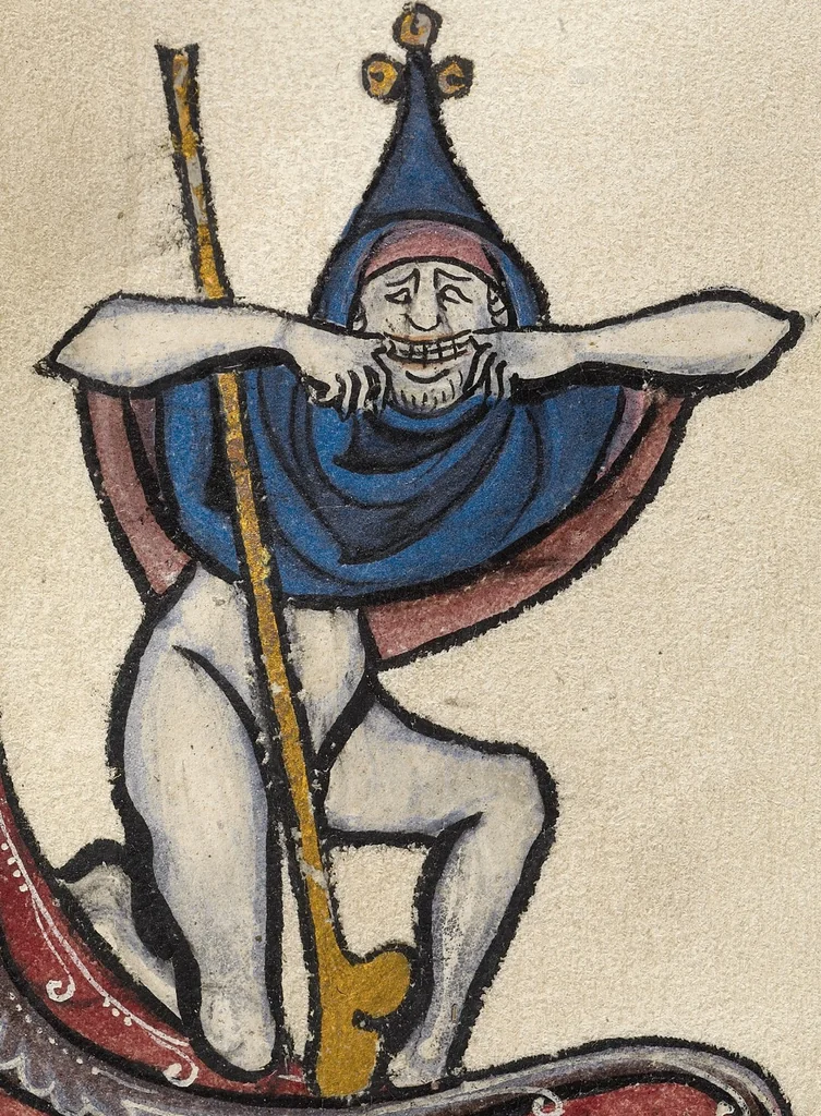 An illustration from Bute Psalter, 1285, leaf 92