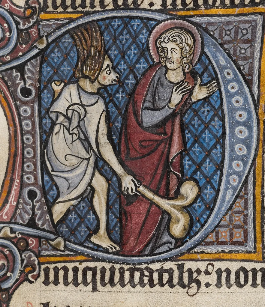 An illustration from Bute Psalter, 1285, leaf 93