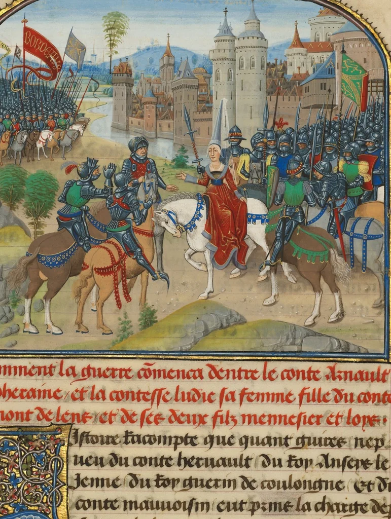 An illustration from Fifteen Cuttings from Histoire de Charles Martel, 1463, leaf 11