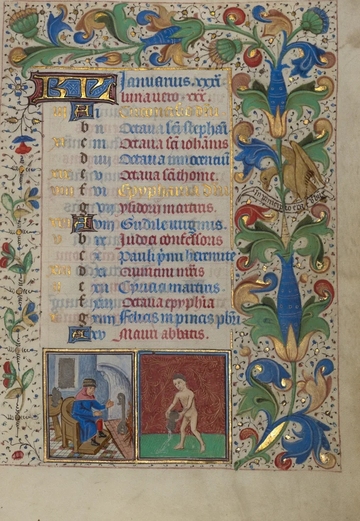 An illustration from Book of Hours, 1450, leaf 6