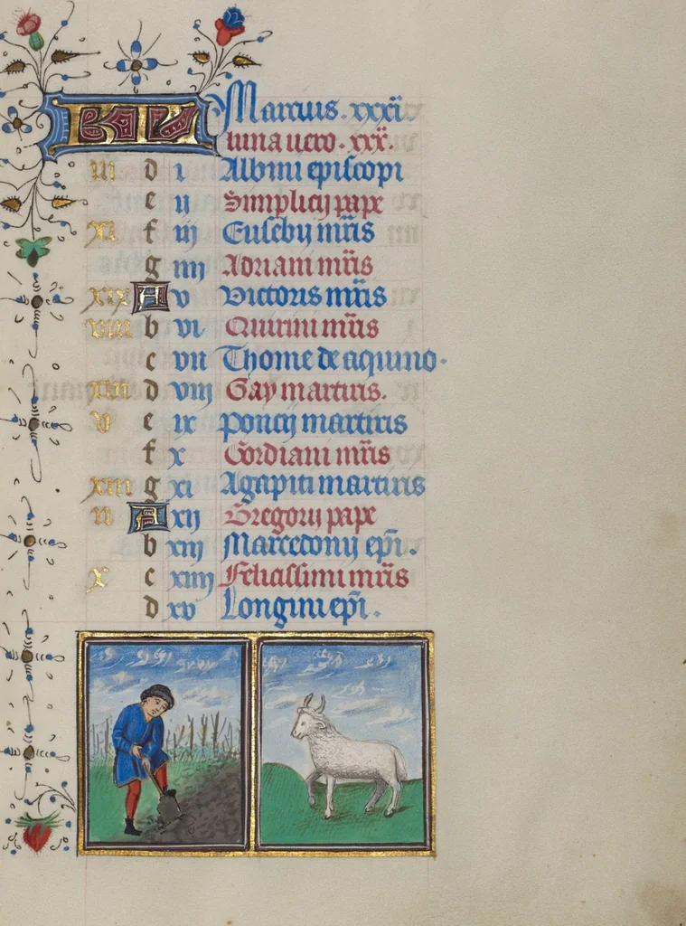 An illustration from Book of Hours, 1450, leaf 9