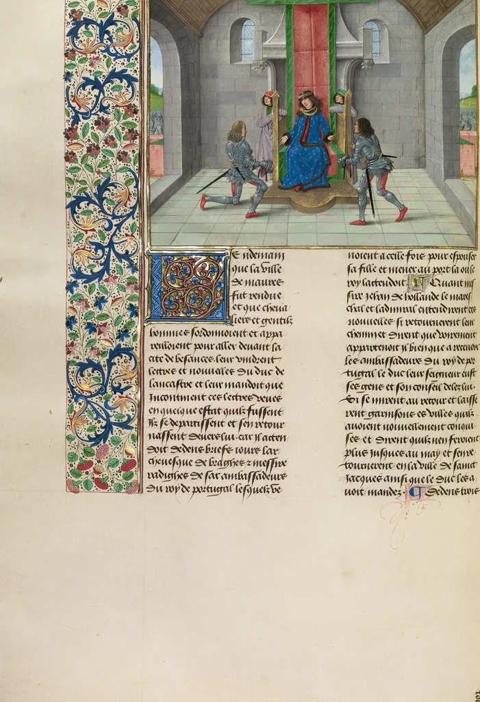 An illustration from Chroniques (Book Three), 1480, leaf 16
