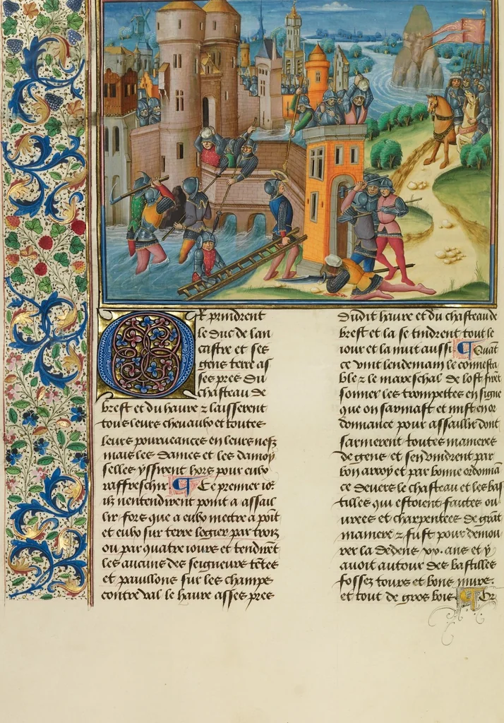 An illustration from Chroniques (Book Three), 1480, leaf 19