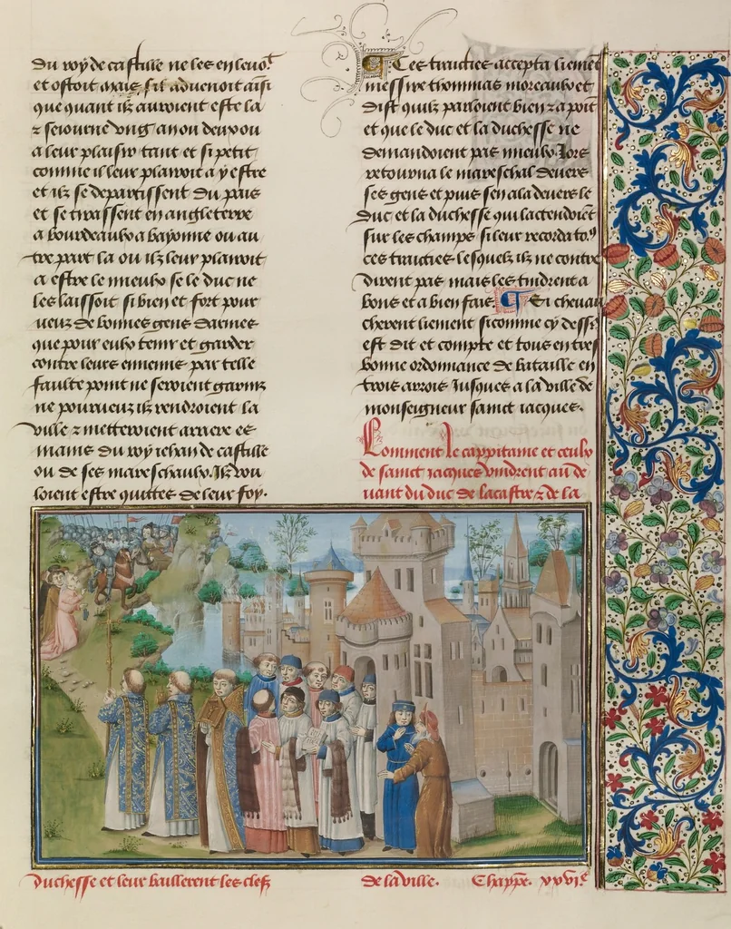 An illustration from Chroniques (Book Three), 1480, leaf 2