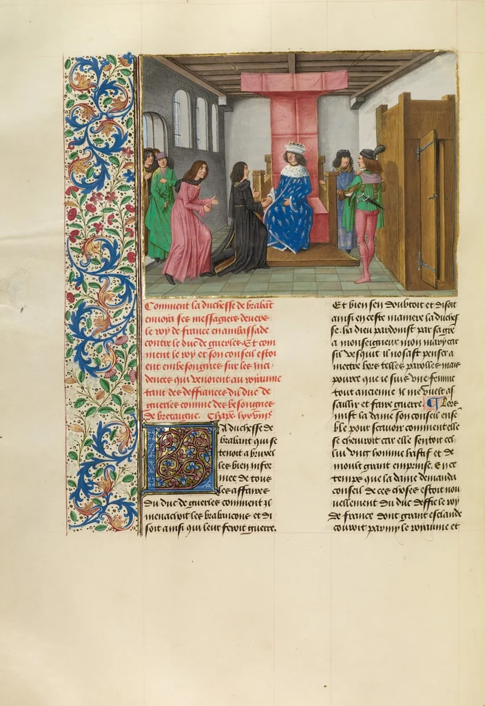 An illustration from Chroniques (Book Three), 1480, leaf 44