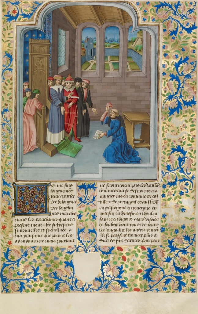 An illustration from Chroniques (Book Three), 1480, leaf 5