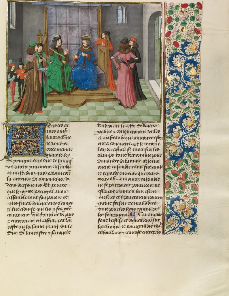 An illustration from Chroniques (Book Three), 1480, leaf 52