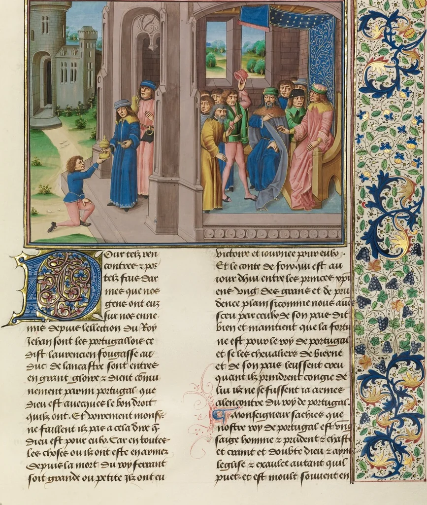 An illustration from Chroniques (Book Three), 1480, leaf 58